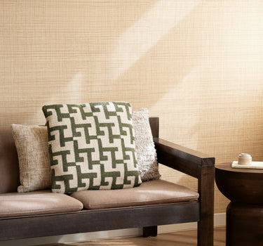 Cushion Geometric Weave Green - Things I Like Things I Love
