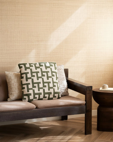 Cushion Geometric Weave Green - Things I Like Things I Love