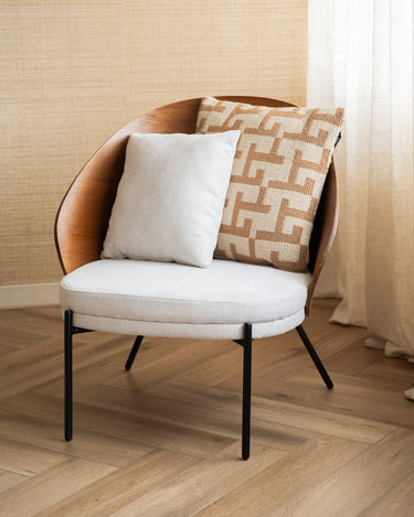 Cushion Geometric Weave Ochre - Things I Like Things I Love