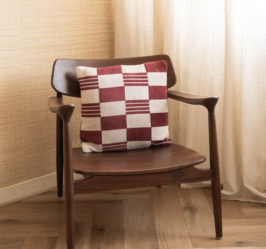 Cushion Grid Burgundy - Things I Like Things I Love