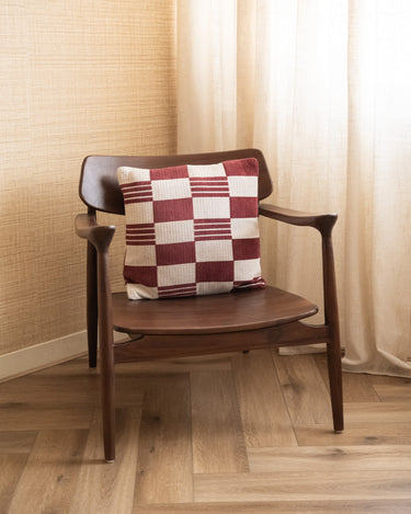 Cushion Grid Burgundy - Things I Like Things I Love