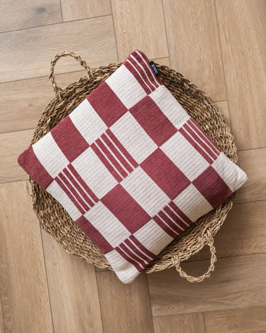 Cushion Grid Burgundy - Things I Like Things I Love