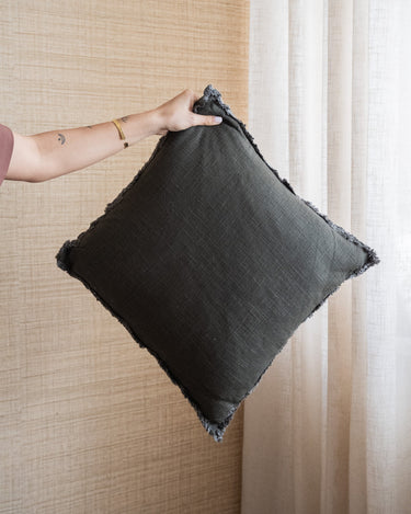 Cushion Isa Fringe Dark Green - Things I Like Things I Love