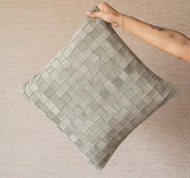 Cushion Leather Patchwork Green - Things I Like Things I Love