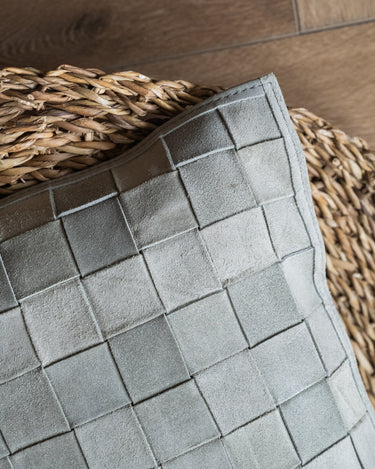 Cushion Leather Patchwork Green - Things I Like Things I Love