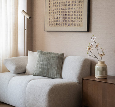 Cushion Leather Patchwork Green - Things I Like Things I Love