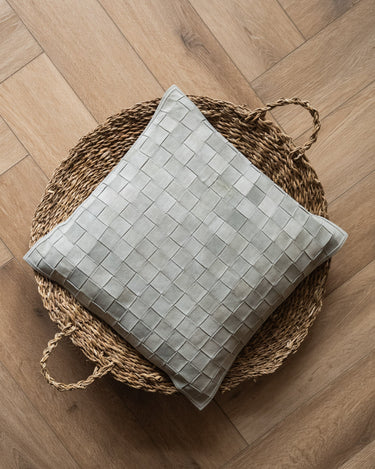 Cushion Leather Patchwork Green - Things I Like Things I Love