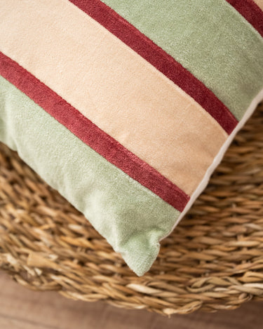 Cushion Riga Burgundy/Matcha Green - Things I Like Things I Love