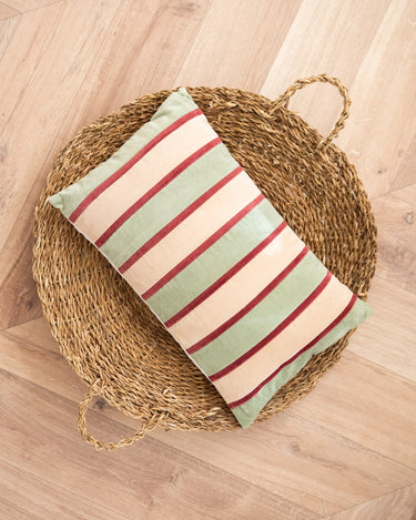 Cushion Riga Burgundy/Matcha Green - Things I Like Things I Love