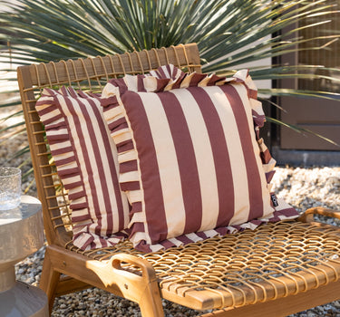 Cushion Sepp Ruffle Striped Pink - Things I Like Things I Love