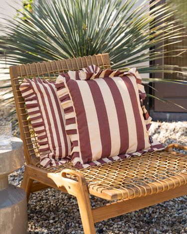 Cushion Sepp Ruffle Striped Pink - Things I Like Things I Love