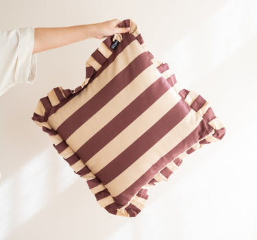 Cushion Sepp Ruffle Striped Pink - Things I Like Things I Love