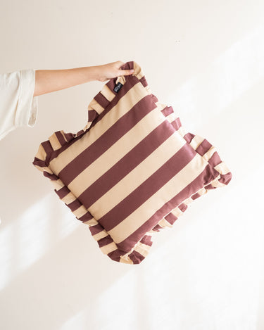 Cushion Sepp Ruffle Striped Pink - Things I Like Things I Love