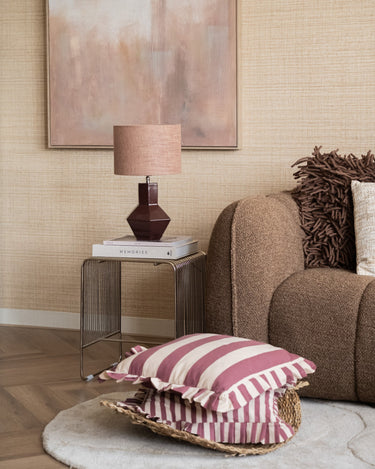 Cushion Sepp Ruffle Striped Pink - Things I Like Things I Love