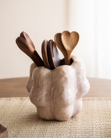 Cutlery Jar Ceramic Cream - Things I Like Things I Love