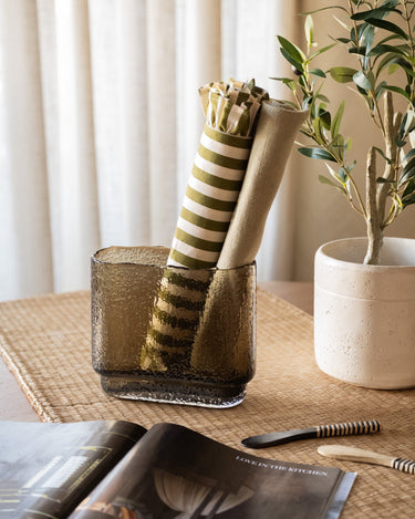Cutlery Jar Fluence Glass Brown - Things I Like Things I Love