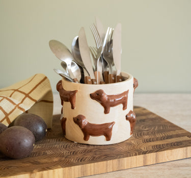 Cutlery Jar / Planter Sausage Dog - Things I Like Things I Love