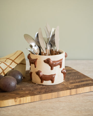 Cutlery Jar / Planter Sausage Dog - Things I Like Things I Love