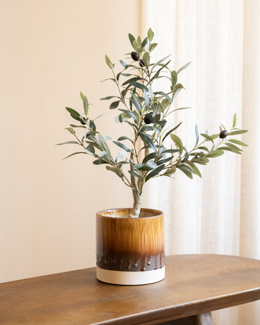 Cutlery Jar Sienna Drip Brown - Things I Like Things I Love