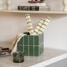 Cutlery Jar Tiles Moss Green - Things I Like Things I Love