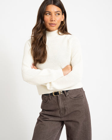 Dara High Neck Knit Eggnog - Things I Like Things I Love