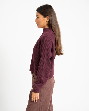 Dara High Neck Knit Fig - Things I Like Things I Love