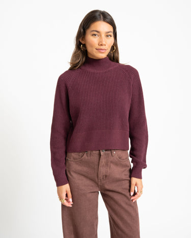 Dara High Neck Knit Fig - Things I Like Things I Love