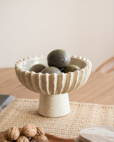 Deco Bowl on Foot Ceramic Speckled - Things I Like Things I Love