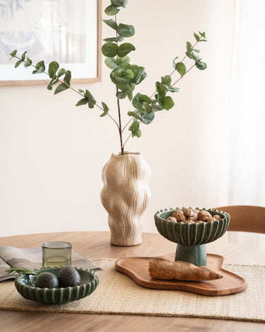 Deco Bowl on Foot Speckled Green - Things I Like Things I Love