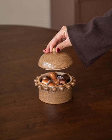 Deco Opbergpot Marron Keramiek - Things I Like Things I Love
