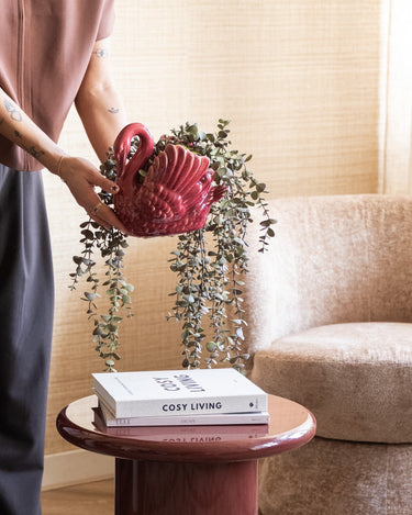 Deco Planter Swan Burgundy - Things I Like Things I Love