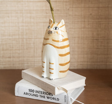 Deco Vase Cat Tabba - Things I Like Things I Love