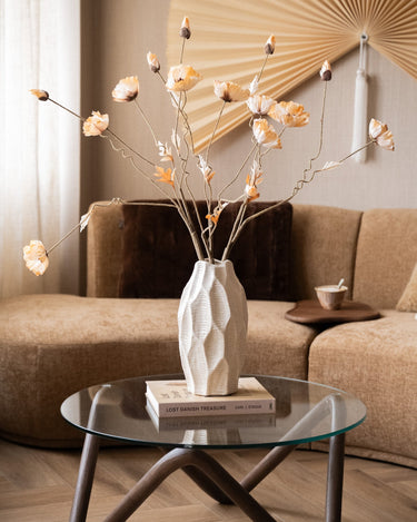 Deco Vase Leaves Beige - Things I Like Things I Love