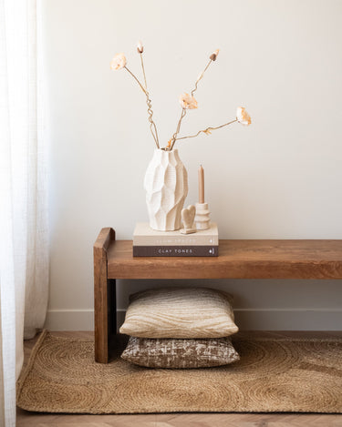 Deco Vase Leaves Beige - Things I Like Things I Love