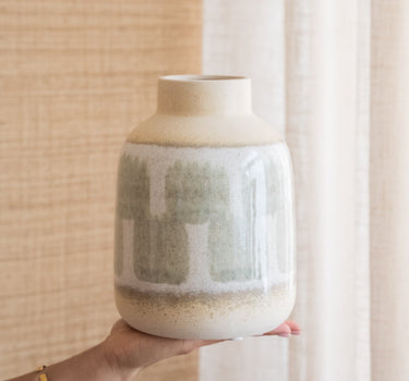 Deco Vase Mara Stoneware Beige - Things I Like Things I Love
