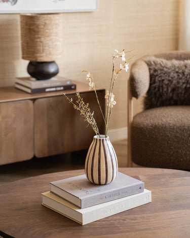 Deco Vase Stripe Brown - Things I Like Things I Love