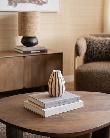 Deco Vase Stripe Brown - Things I Like Things I Love