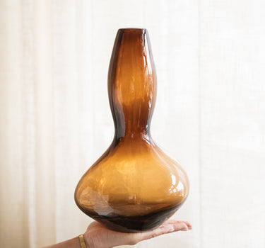 Deco Vase Suna Glass Brown - Things I Like Things I Love
