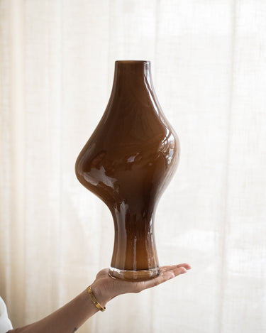 Deco Vase Suna Glass Brown - Things I Like Things I Love
