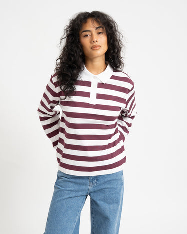 Dollie Striped Polo Bright White Rood - Things I Like Things I Love