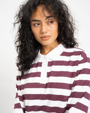 Dollie Striped Polo Bright White Rood - Things I Like Things I Love