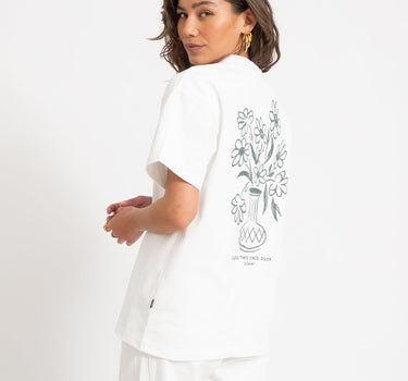 DR Denim Trooper Tee Flower Offwhite - Things I Like Things I Love