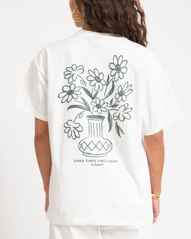 DR Denim Trooper Tee Flower Offwhite - Things I Like Things I Love