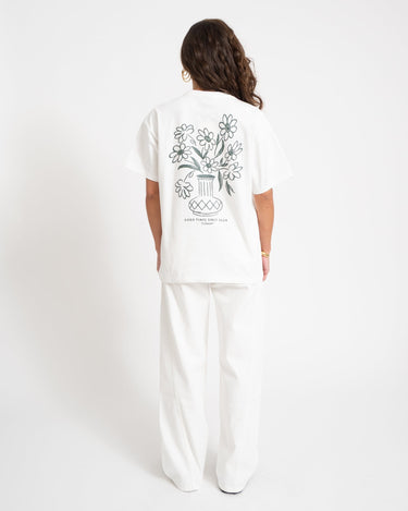 DR Denim Trooper Tee Flower Offwhite - Things I Like Things I Love
