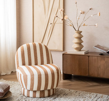 Draaifauteuil Gestreept Bruin - Things I Like Things I Love