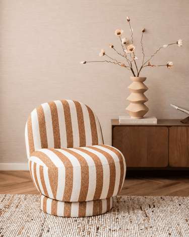Draaifauteuil Gestreept Bruin - Things I Like Things I Love