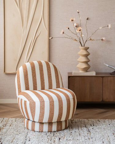 Draaifauteuil Gestreept Bruin - Things I Like Things I Love