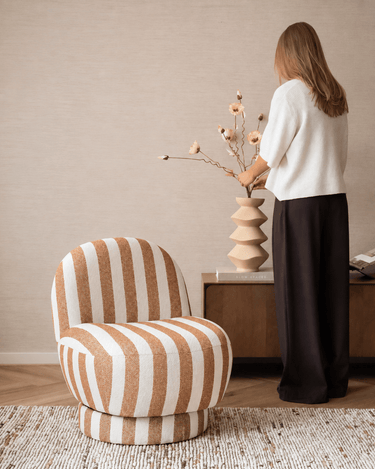 Draaifauteuil Gestreept Bruin - Things I Like Things I Love