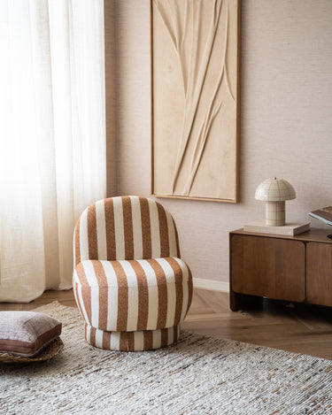 Draaifauteuil Gestreept Bruin - Things I Like Things I Love