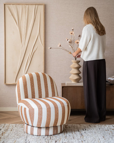 Draaifauteuil Gestreept Bruin - Things I Like Things I Love